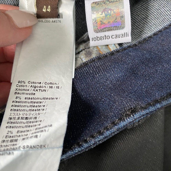 Roberto Cavalli Coated Skinny Jeans SZ 8 - Picture 2 of 8